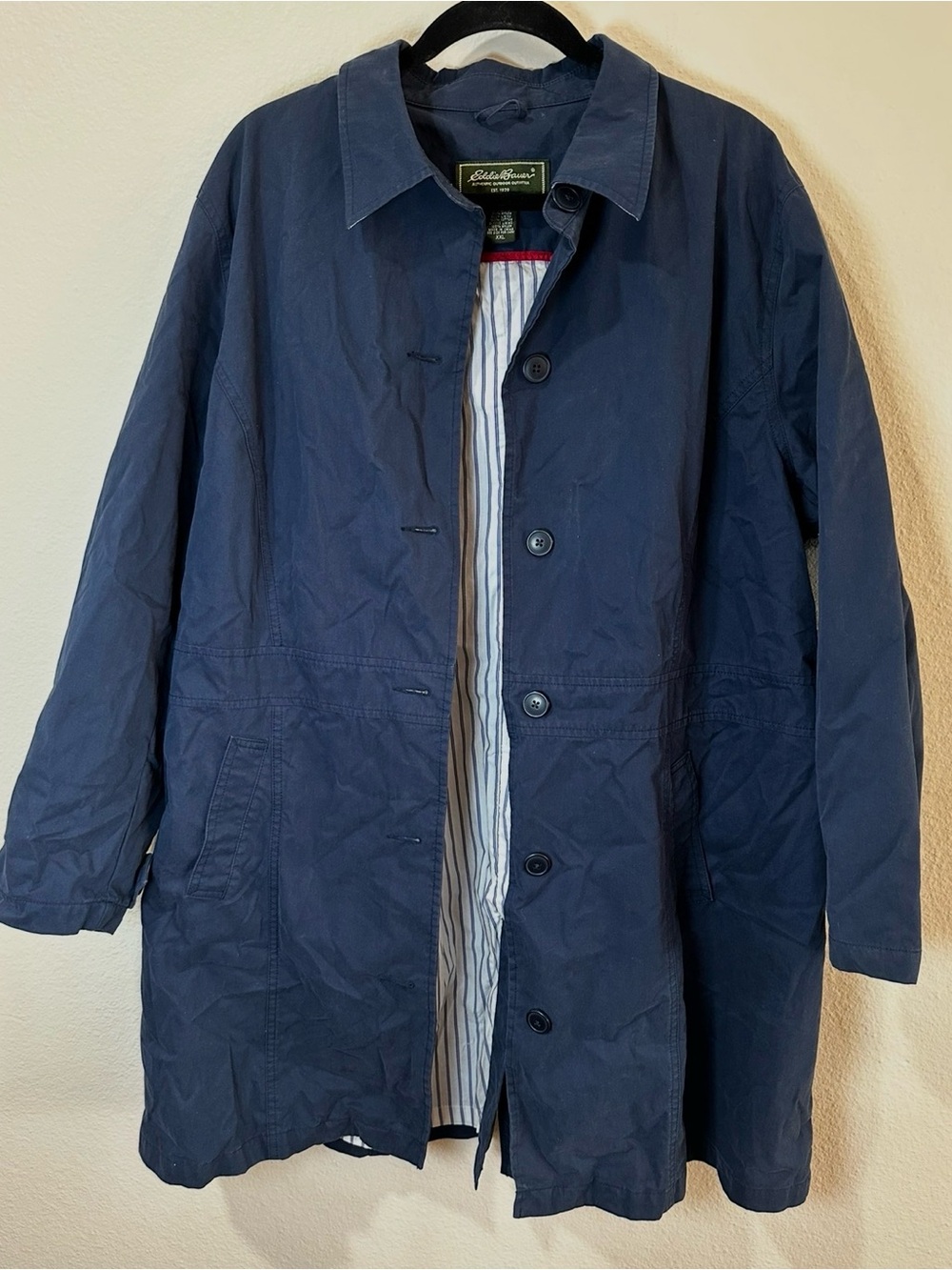 Eddie Bauer Navy women’s trench coat size 2XL